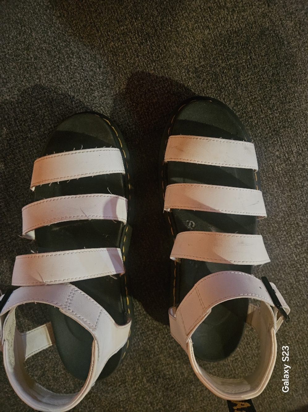 Dr. Martens White Triple-Strap Platform Sandals for Women